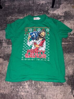 Green 'Party Savior' Short Sleeve Tee